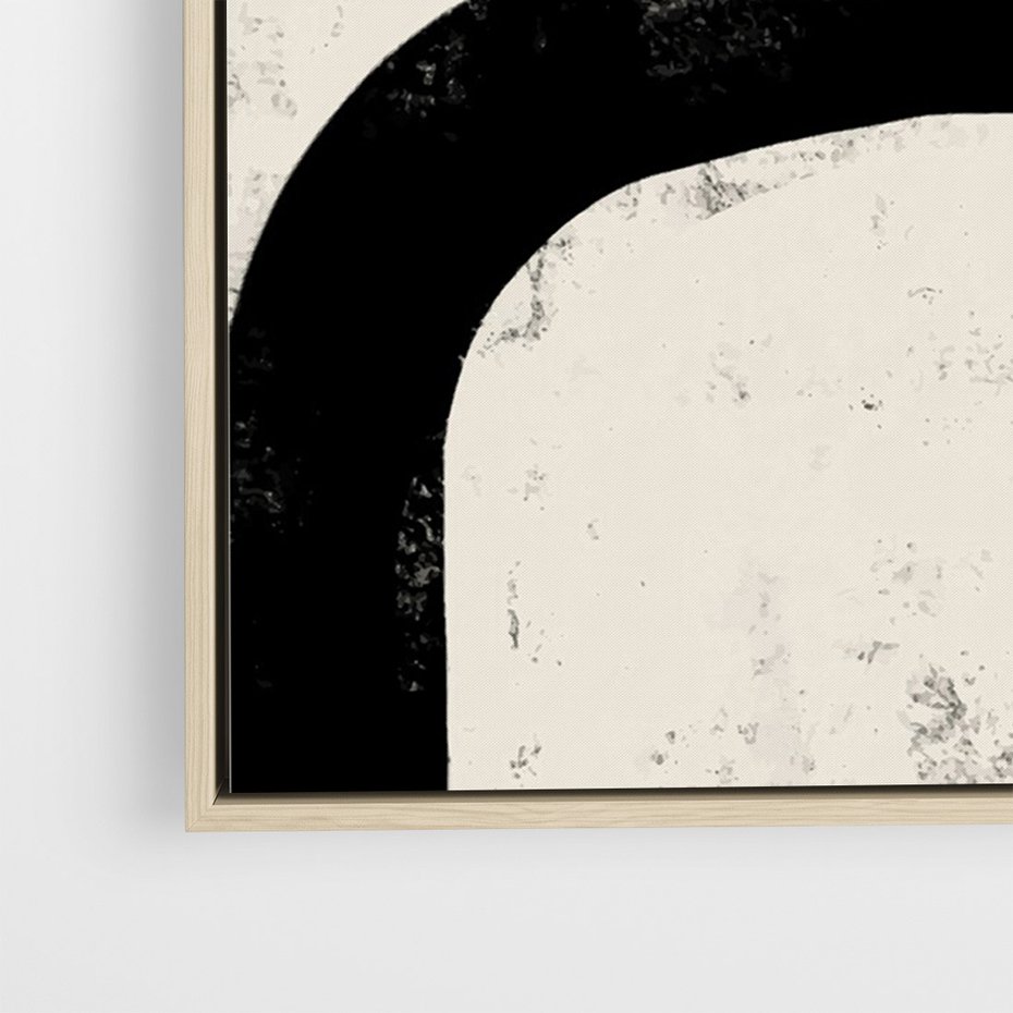 Obraz w ramie 50x70 - Przenikające Plamy - abstrakcyjna sztuka, minimalizm - rama drewno