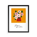 Plakat w ramie 30x40 - Abstrakcyjna Kreska - kwiaty w wazonie, abstrakcja - rama czarna