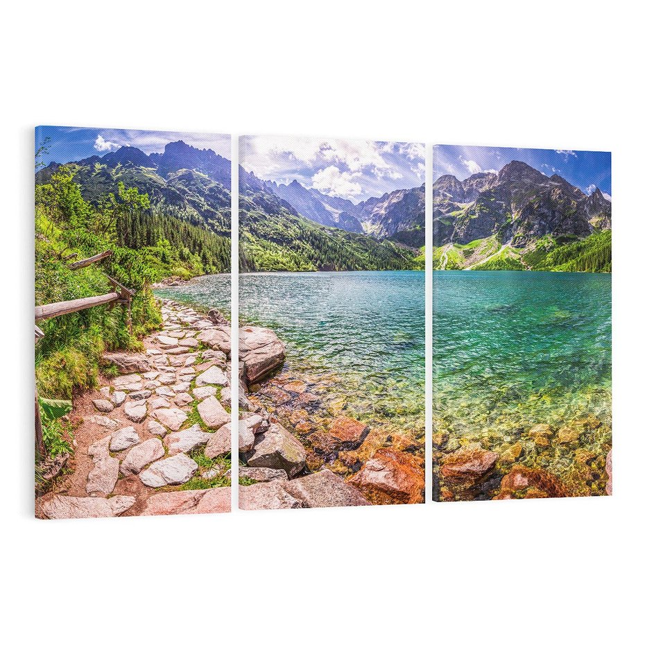 Obraz na płótnie 120x80 - Majestat gór - góry, jezioro