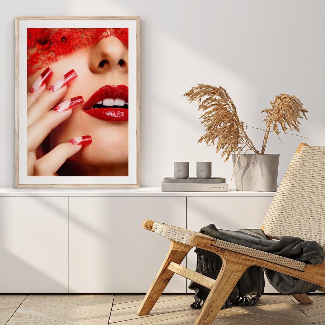 Plakat w ramie 50x70 - Piękno manicure: kolory i elegancja - paznokcie, manicure - rama drewno