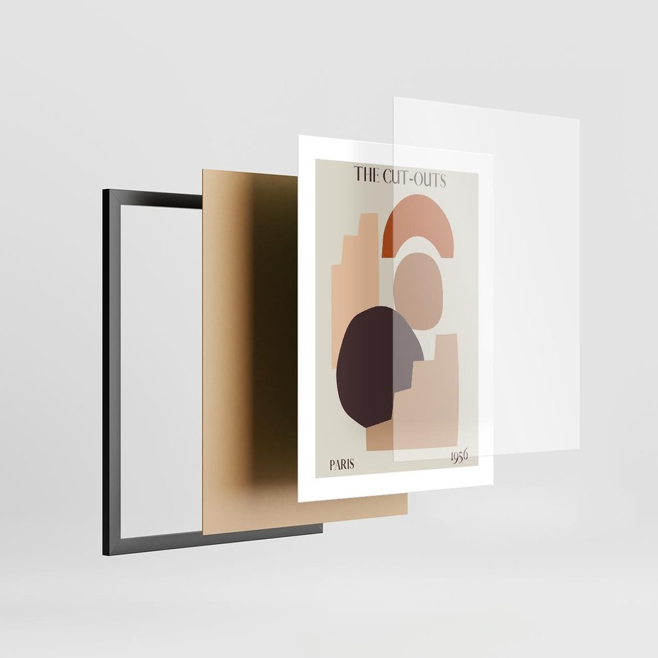 Plakat w ramie 30x40 - Boho Urok: Plakat z Kolorem Ziemi i Typografią - boho grafika, kolory ziemi - rama czarna