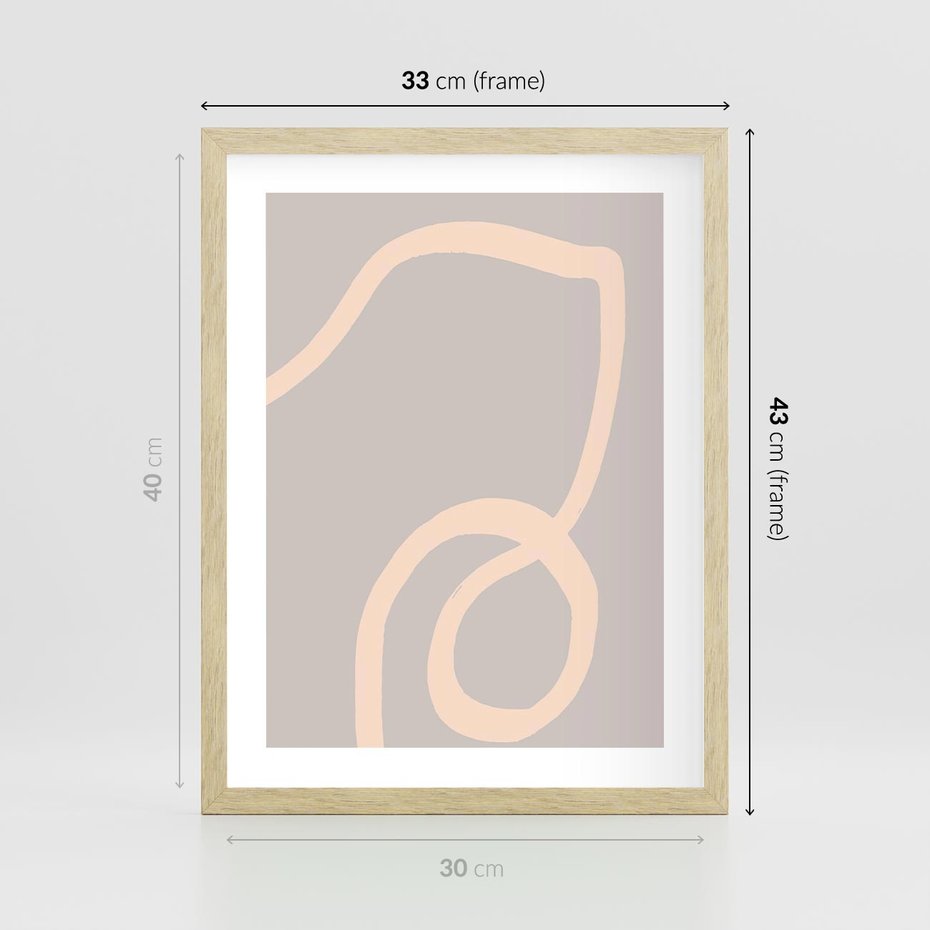 Plakat w ramie 30x40 - Wystylizowana Rewolucja - minimalistyczny obraz, nowoczesny - rama drewno