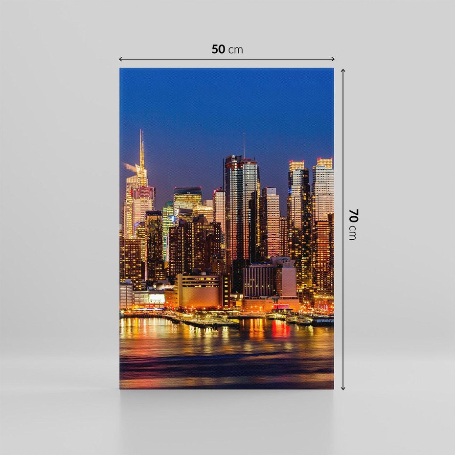 Obraz na płótnie 50x70 - Nocne Tętno Nowego Jorku - Nowy Jork, noc