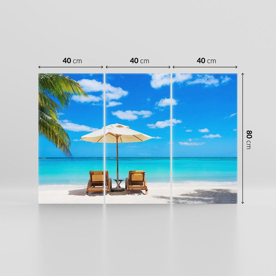 Obraz na płótnie 120x80 - Urok palmowego raju - plaża, palma