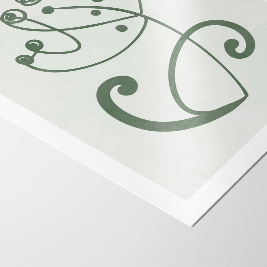 Plakat bez ramy 30x40 - Zieleń Wyjątkowego Ukojenia - zielony odcień, abstrakcja