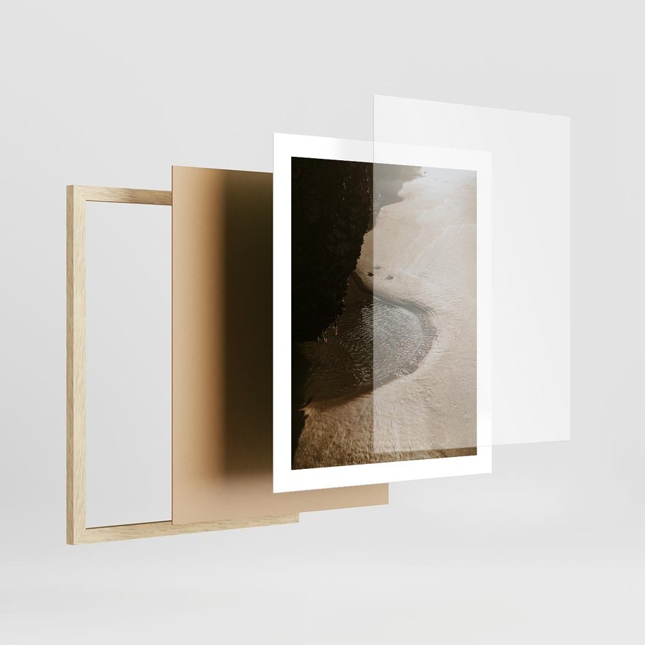 Plakat w ramie 40x50 - Relaksujący Raj - plaża, morze - rama drewno