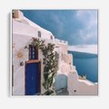 Obraz w ramie 50x50 - Urok Greckiej Wyspy - Santorini, Grecja - rama biała