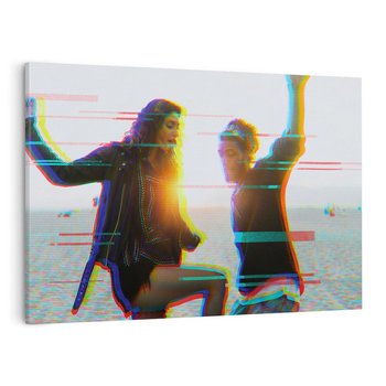 Obraz na płótnie 120x80 - Taniec tęsknot - zdjęcie w stylu retro, dodane kolorowe akcenty