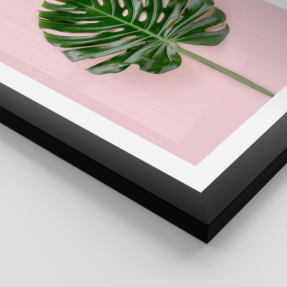 Plakat w ramie 40x50 - Egzotyczna Roślinność - liście, monstera - rama czarna