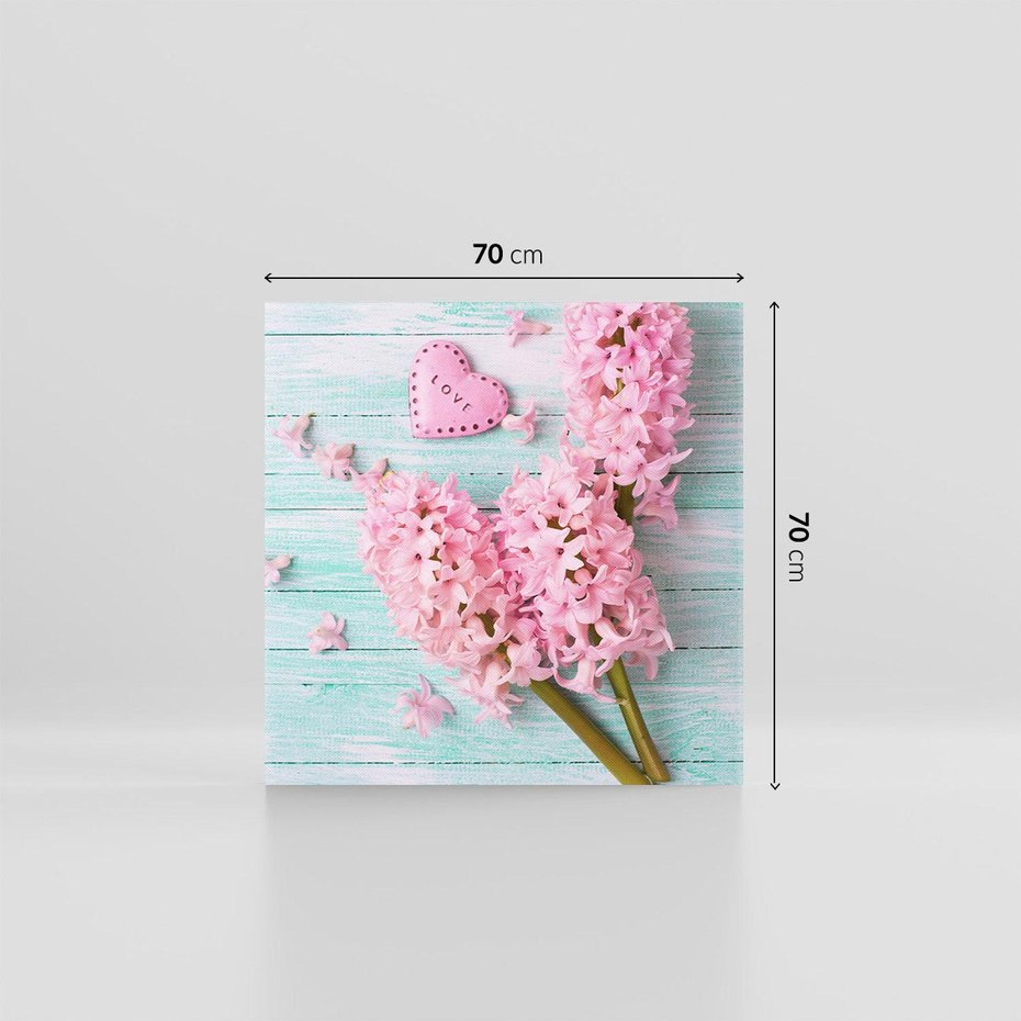 Obraz na płótnie 70x70 - Hiacynty w Kwiatowej Kompozycji - hiacynty, kwiaty