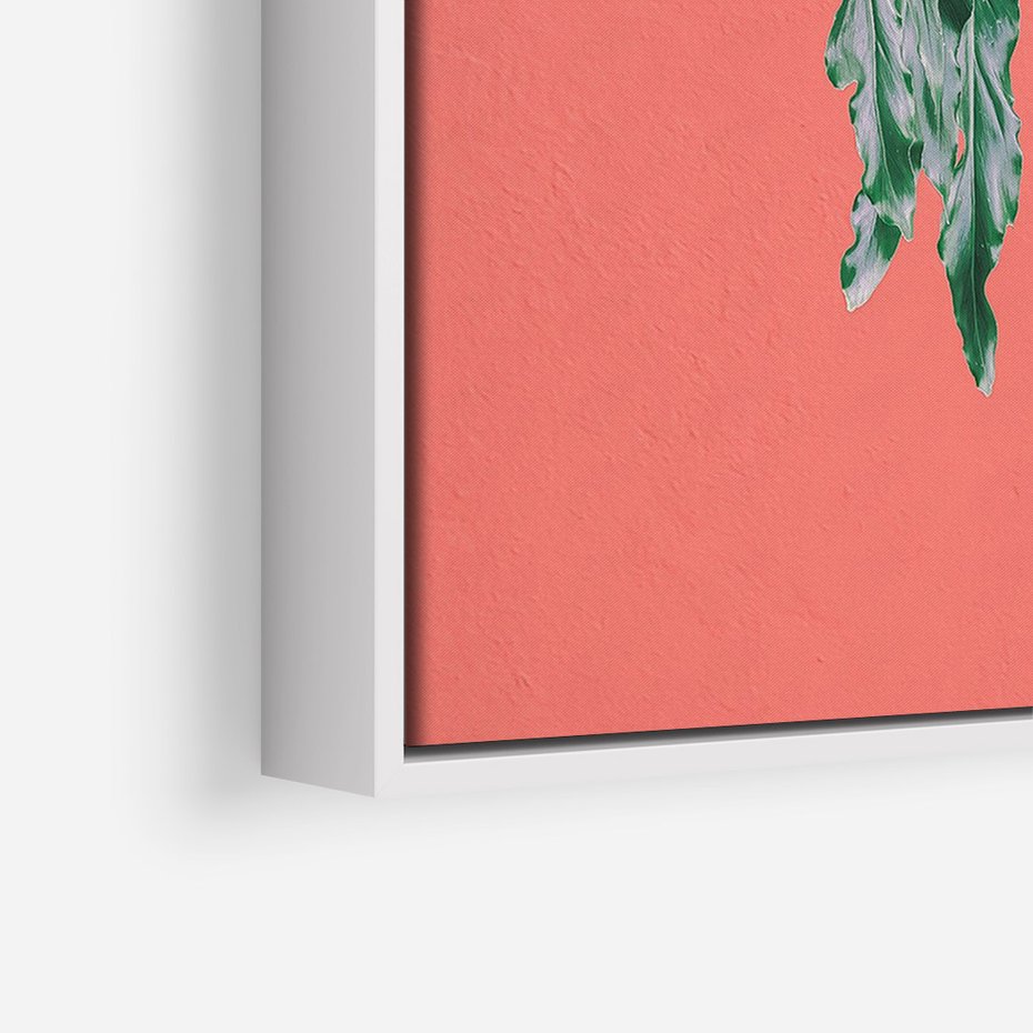 Obraz w ramie 80x120 - Energetyczna Eksplozja Natury - liście, kolor - rama biała