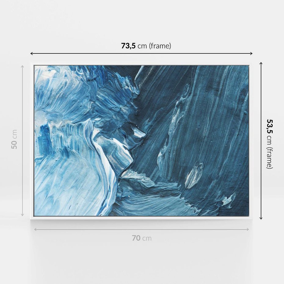 Obraz w ramie 70x50 - Wyrazista abstrakcja w akwareli - abstrakcja, akwarela - rama biała