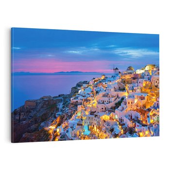 Obraz na płótnie 100x70 - Wyblakłe wspomnienia gwiazd - Santorini, wieczór
