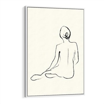 Obraz w ramie 70x100 - Akt w Minimalizmie - kobieta akt, minimalizm - rama biała