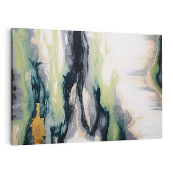 Obraz na płótnie 120x80 - Sfumowane zmysły artysty - rozmyte kolory, zieleń