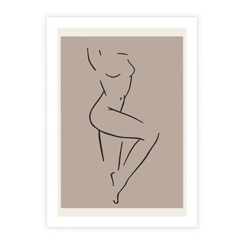 Plakat bez ramy 30x40 - Zanikająca Wyobraźnia - mnimalistyczny akt, beżowa tonacja