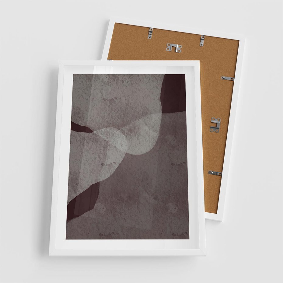 Plakat w ramie 50x70 - Obce Odcienie - mroczny plakat, nowoczesne wnętrza - rama biała