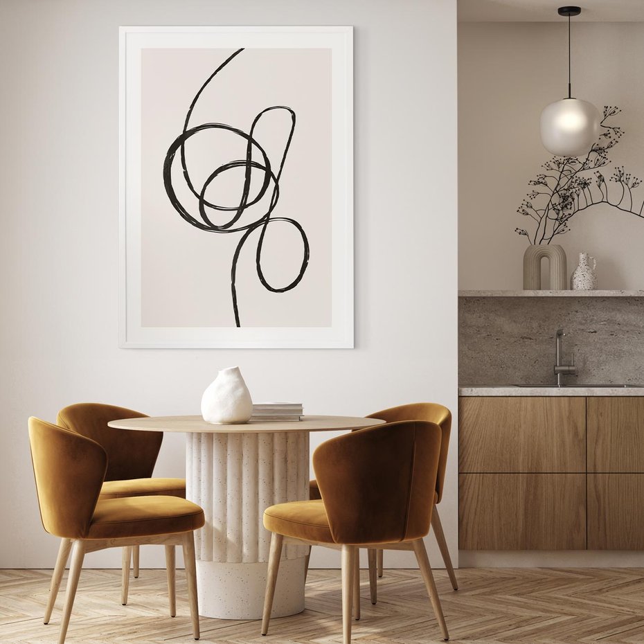 Plakat bez ramy 21x30 - Migotliwa Kreatywność - abstrakcyjne szkicowane linie, minimalizm