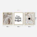 Zestaw obrazy w ramie 40x50 galeria - Kawa, w, łóżku, do, sypialni - rama drewno
