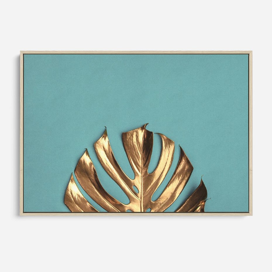 Obraz w ramie 120x80 - Piękno Natury - złote, liście - rama drewno