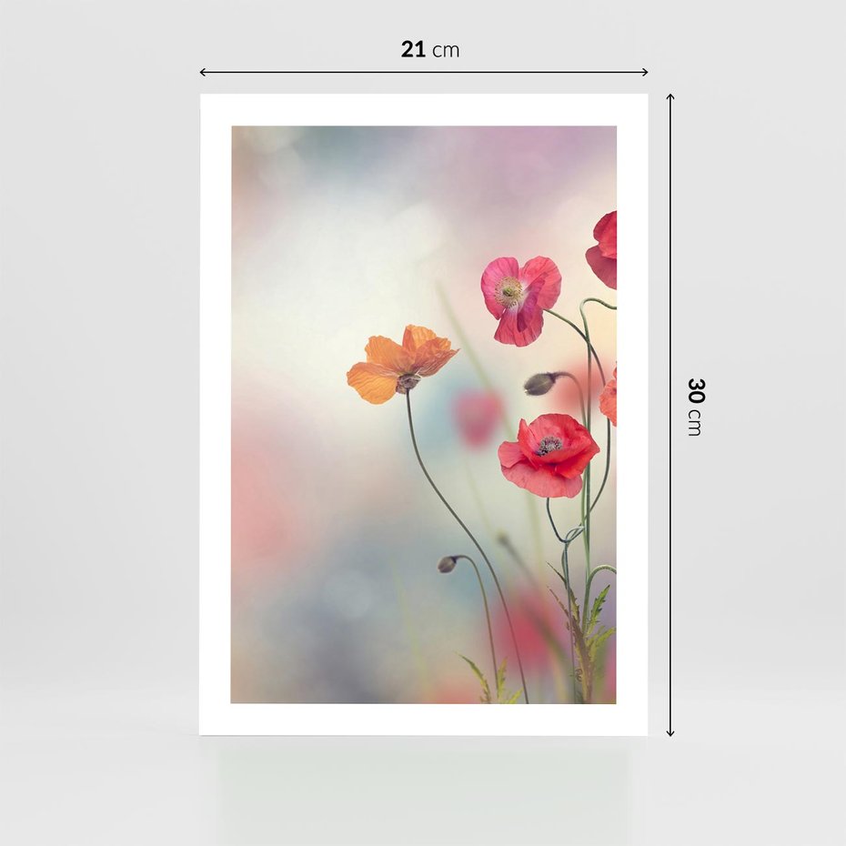 Plakat bez ramy 21x30 - Urok natury - kwiaty, akwarela