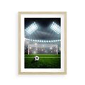 Plakat w ramie 30x40 - Strzał do bramki - piłka, nożna - rama drewno