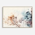 Obraz w ramie 70x50 - Nostalgiczne tańce pędzla - akwarelowe kwiaty, gałęzie - rama drewno