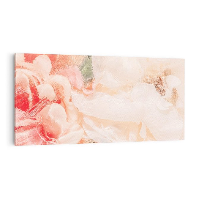 Obraz na płótnie 100x50 - Kwiatowe hafty marzeń - abstrakcja przypominająca kwiaty, róże