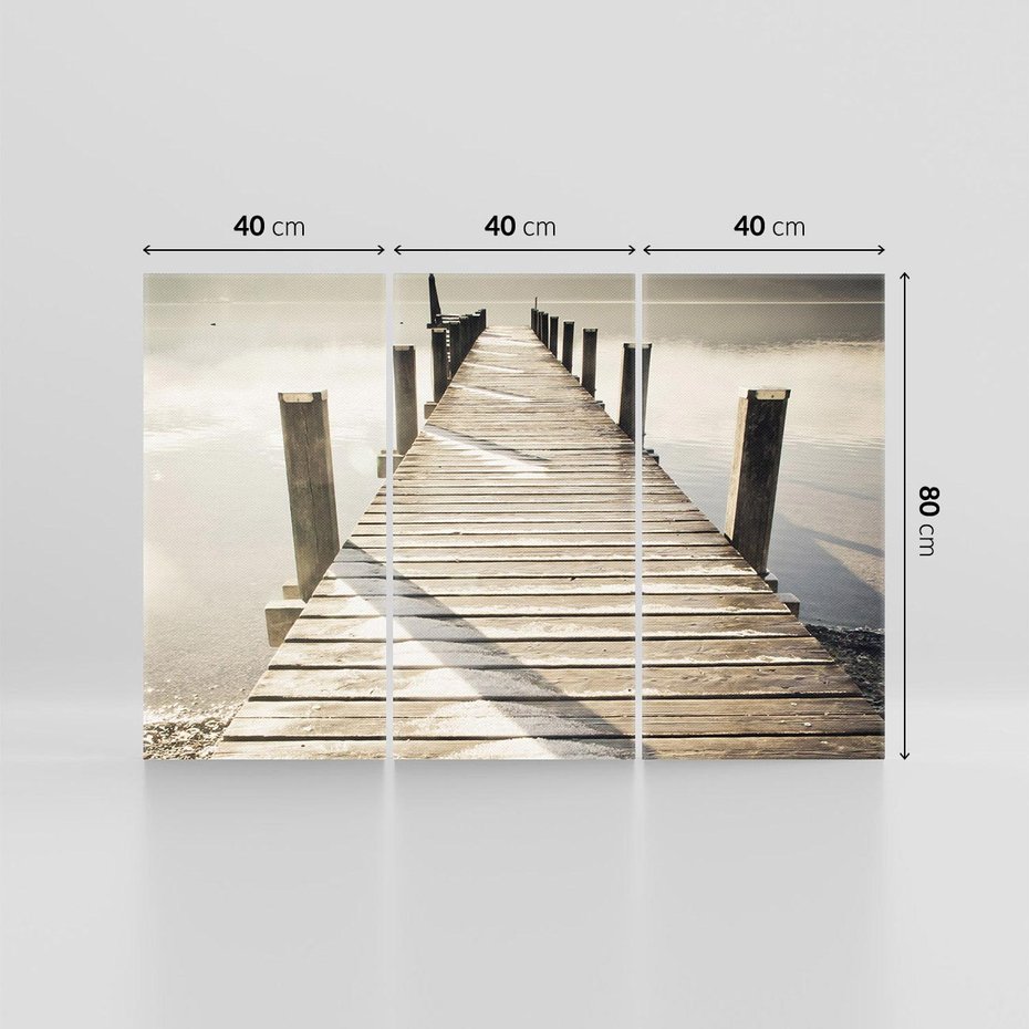 Obraz na płótnie 120x80 - Idylliczny pomost nad jeziorem - pomost, jezioro