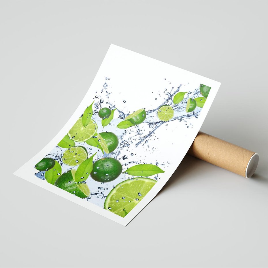 Plakat bez ramy 30x40 - Cytrusowa Świeżość - limonki, cytryny