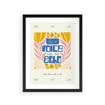 Plakat w ramie 50x70 - Złote Impulsy - typografia, kwiaty - rama czarna