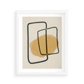 Plakat w ramie 40x50 - Rozkwitające Formy - abstrakcyjne nieregularne kształty, minimalistyczny plakat - rama biała