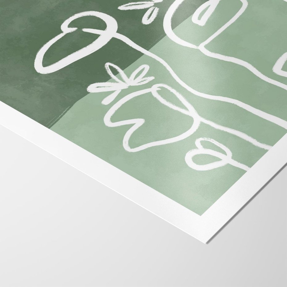 Plakat bez ramy 40x50 - Wibracje Naturalnej Równowagi - zielony plakat, roślinne inspiracje