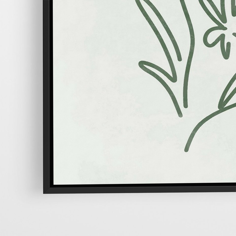 Obraz w ramie 50x70 - Odbicia Zielonego Raju - zielony odcień, abstrakcja - rama czarna