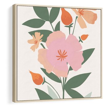 Obraz w ramie 50x50 - Kwiatowe Nastroje - kwiat, sztuka nowoczesna - rama drewno