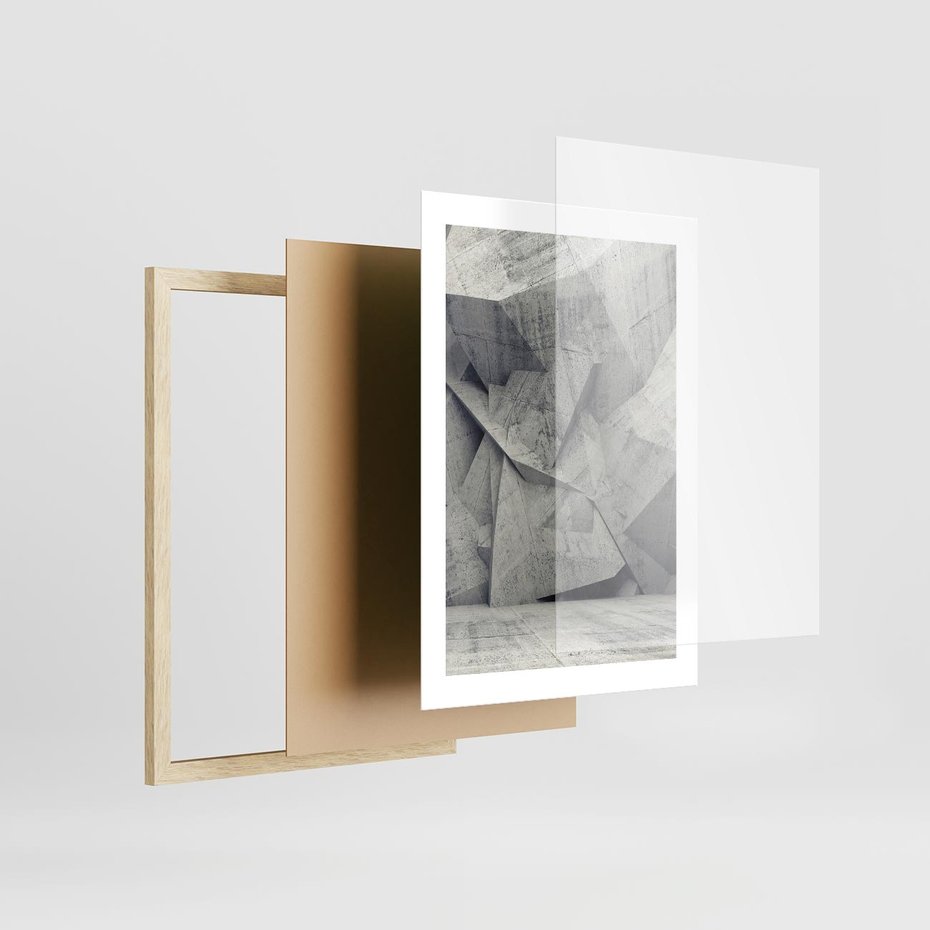 Plakat w ramie 30x40 - Architektura w trójwymiarowym wymiarze - architektura, 3D - rama drewno