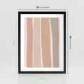 Plakat w ramie 30x40 - Tęczowa Zgaszona Aura - abstakcyjne tęczowe pasy, delikatne odcienie beżu - rama czarna