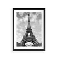 Plakat w ramie 30x40 - Nocna panorama Paryża z wieżą Eiffla - Eiffla, Paryż - rama czarna