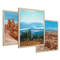 Zestaw obrazy w ramie 40x50 galeria - Kanion, pustynia, widok, pejzaż - rama drewno