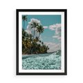 Plakat w ramie 50x70 - Rajskie Wakacje - plaża, palmy - rama czarna