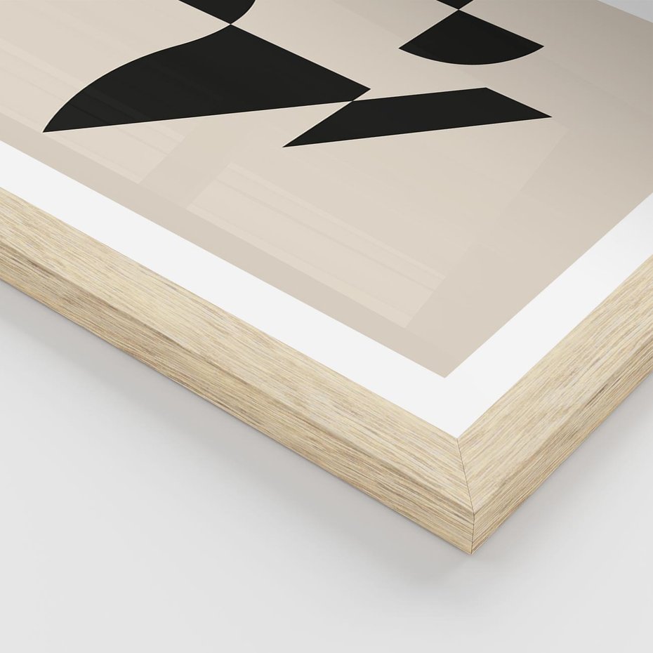 Plakat w ramie 40x50 - Rozkwitająca Abstrakcja - abstrakcyjne geometryczne kształty, minimalizm - rama drewno