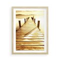 Plakat w ramie 50x70 - Stary pomost w sepia - pomost, sepia - rama drewno