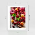 Plakat w ramie 40x50 - Owoce w restauracji artystycznie - owoce, restauracja - rama biała