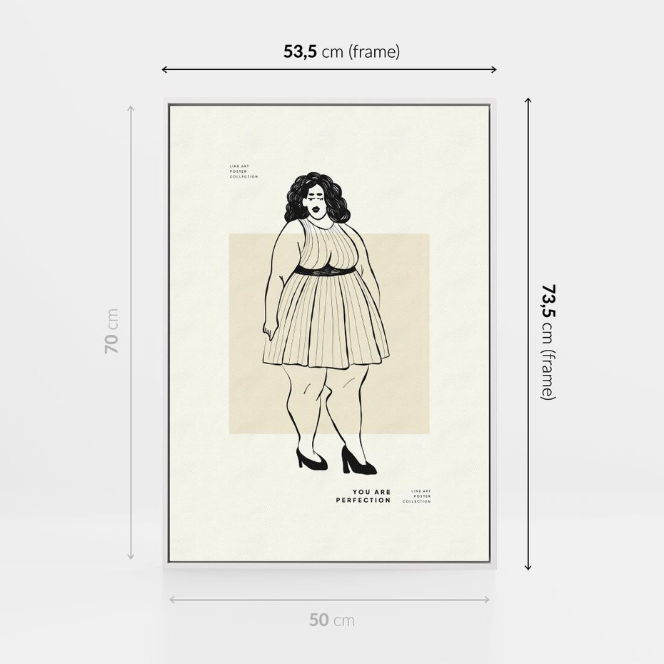 Obraz w ramie 50x70 - Ekspresja Wewnętrznych Emocji - kobieta, samoakceptacja - rama biała