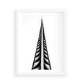 Plakat w ramie 50x70 - Majestatyczna Architektura - wysoki, strzelisty wieżowiec - rama biała