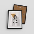Plakat w ramie 30x40 - Geometria z Elementami Złota i Liści - grafika, złoto - rama czarna