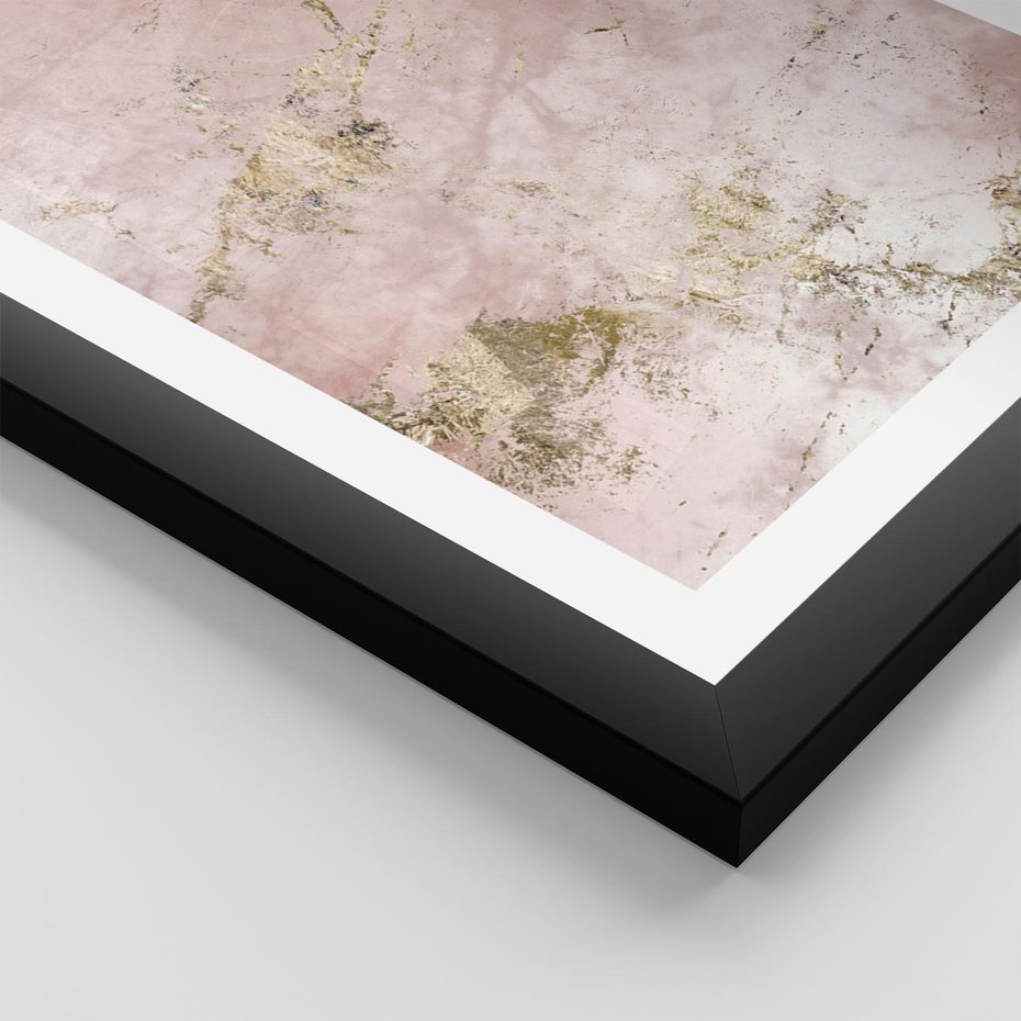 Plakat w ramie 40x50 - Piękno w Szczegółach - marmur, złoto - rama czarna