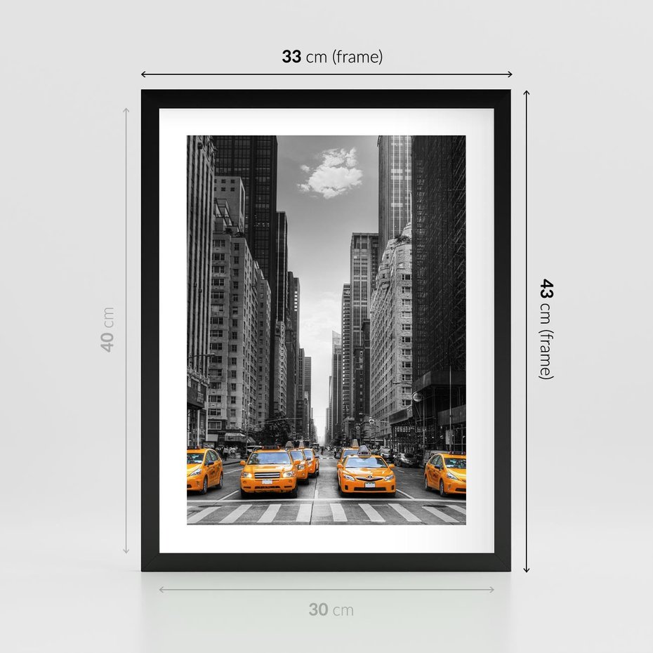 Plakat w ramie 30x40 - Wibracje Nowego Jorku - miasto, Nowy Jork - rama czarna