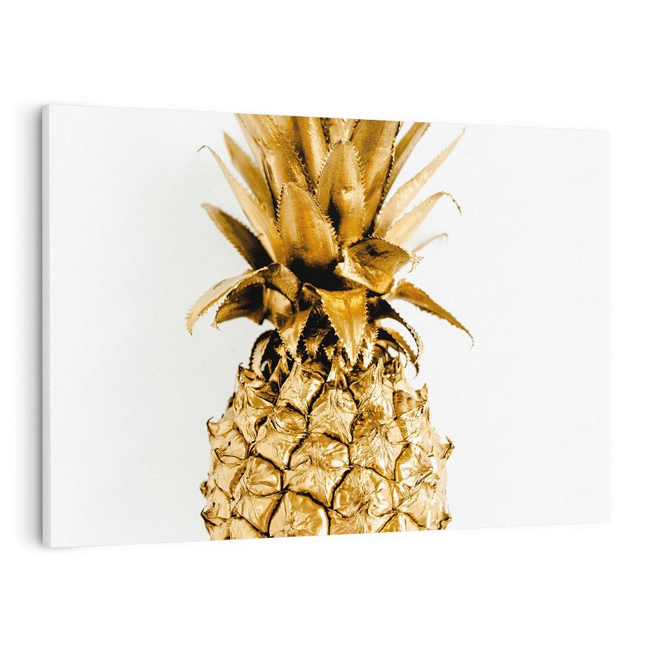 Obraz na płótnie 120x80 - Ekskluzywny Akcent - złoty, ananas