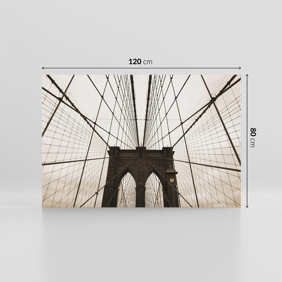 Obraz na płótnie 120x80 - Most z linami pod niebem - USA - most, liny